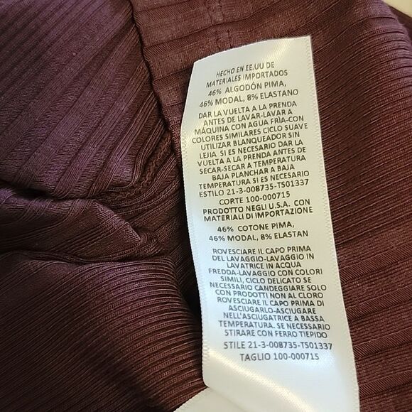 NWT Joie Lanigan Long Sleeve cotton top in Burnt Currant - Picture 14 of 15